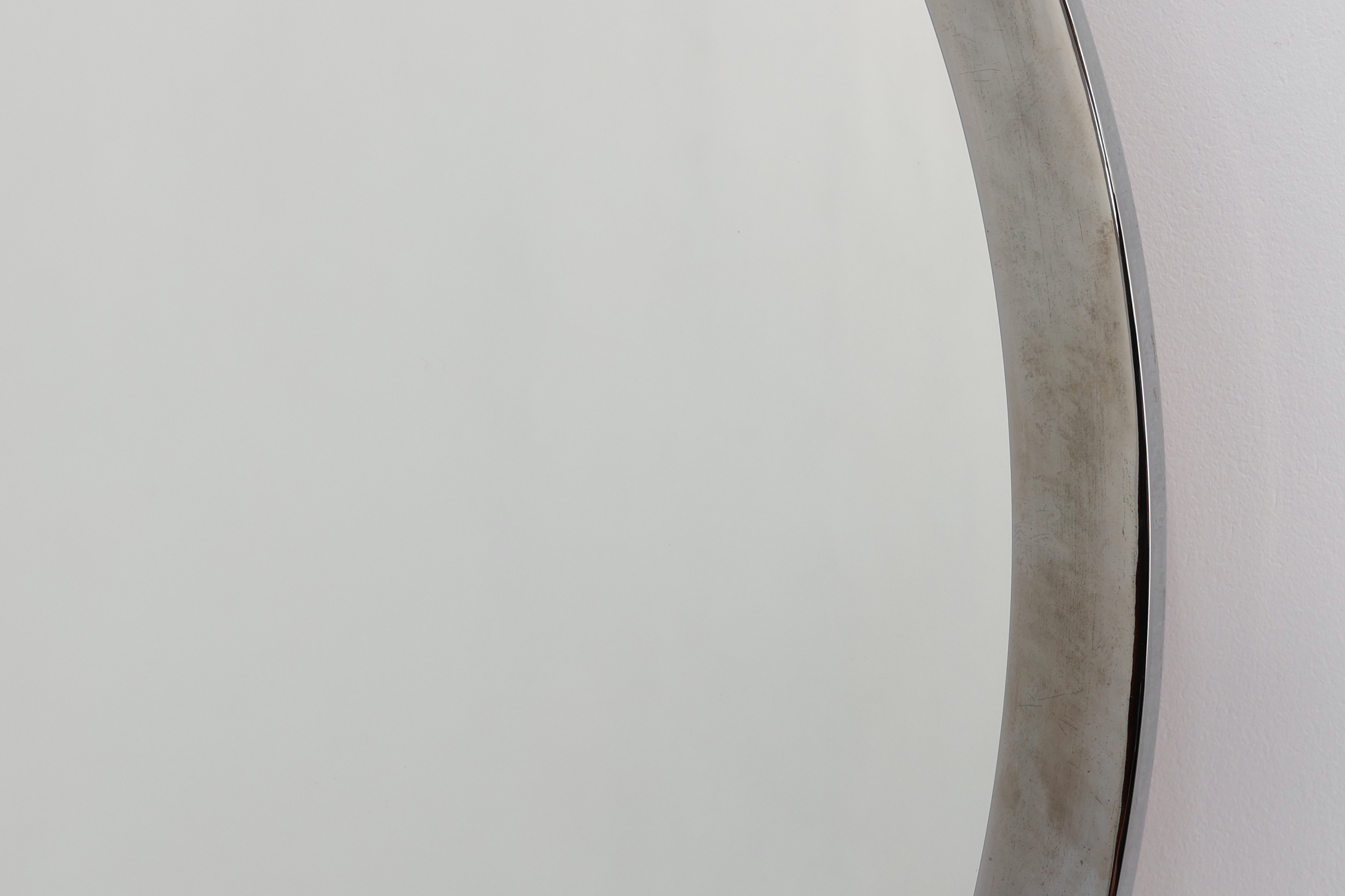 Art Deco Chrome Oval Wall Mirror, Belgium ca. 1920thumbnail